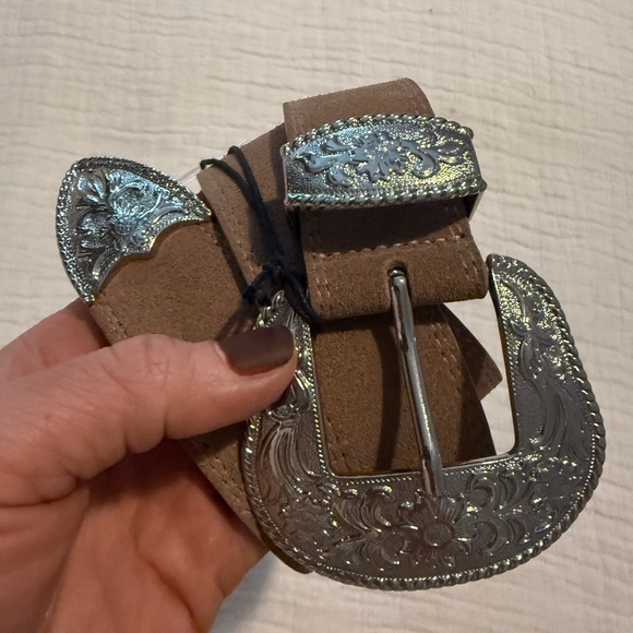 House of Harlow Silver and Brown Suede Western Belt NWT 2791/92 main image 7